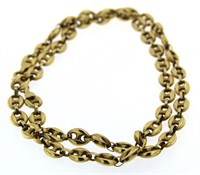 10kt Gold T & C 18" Designer Link Necklace