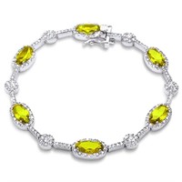 Elegant 14.50 ct Yellow & White Sapphire Bracelet