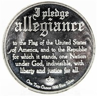 .999 Pure Silver 1 Ounce Pledge Of Allegiance Coin
