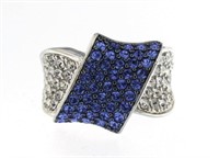 Stunning 2.50 ct Blue & White Topaz Designer Ring