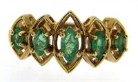 14kt Gold Antique Natural Emerald Dinner Ring