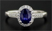 Oval 1.00 ct Genuine Sapphire Dinner Ring