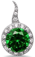 Round 3.50 ct Emerald Solitaire Pendant