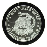"Don't Tread On Me" .999 Pure Silver 1 Oz. Coin