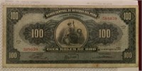 Vintage Currency Peru 100 Soles De Oro
Banco