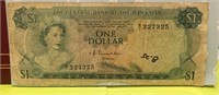 Bahamas Currency Bill $1 Queen