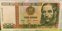 Currency Peru 1000 Mil Intis 
Currency Peru Note