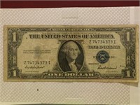 US Currency Bill Silver Cert $1 1935