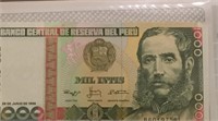 Currency Peru 1000 Mil Intis
Currency Peru Note