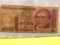 Currency Peru 1000000 De Intis 
Currency Peru