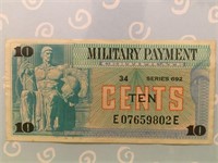 Vintage WWII Military Payment 10 Cents Series 692