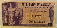 Vintage WWII Military Payment Cert $0.50
Vintage
