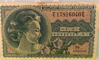 Vintage WWII Military Payment Cert $1 
Vintage