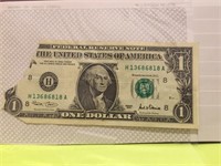 US Currency Bill Federal Res $1 2001