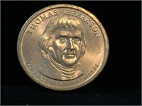 Coin US President Jefferson Golden Dollar