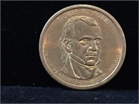 Coin US President Polk Golden Dollar