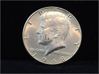 Coin US JFK Kennedy Half Dollar 1968 $0.50