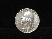 Coin US Quarter Washington Silver 1962 $0.25