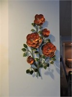 Decorative Metal Wall Flowers, 20" T