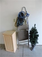 Christmas Tree, Small Cupboard, Foldin Chair etc.