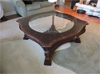 Oustanding Coffee Table, Beveled Patterned Glass