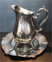 Silver Plated Platter and Pitcher