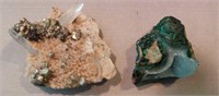 Pyrite, quartz, gem silica