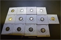 (13) Proof - Roosevelt Dimes 2003s to 2017s