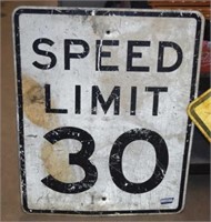 Vtg Metal "Speed Limit 30" Sign
