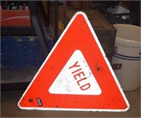 Vtg Reflective Metal Yield Sign