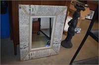 Burlap-Framed Wall Mirror