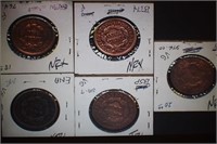 (5) Large Cent Coins - 1831, 35, 38, 47, 53