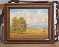 Western Landscape Theme Framed Oil Painting