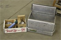 Vintage 7UP Crate, Pik-Nik Cooler & Assorted Items