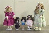 (5) Marie Osmond Porcelain Dolls w/Stands