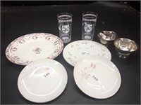 Various plates & glassware
