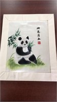 Embroidery on silk panda 8