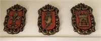 3 Medieval Themed ceramic wall plaques