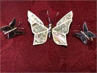 3pcs Butterfly Jewelry Sterling Silver