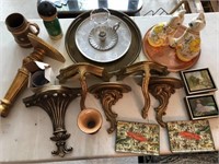 Large lot of Home Decor Shelves, Cats, trays
