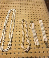 Beautiful faux pearl necklaces & bracelets