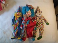 Lot of 3- Clown Dolls, Bunny, Angel