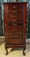 Standing Jewelry Armoire w/ 8 drawers & 2 doors