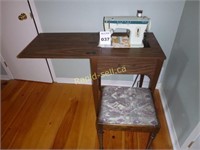 Singer Sewing Machine with Table & Stool
