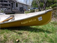 15' Yellow Fiberglass Canoe