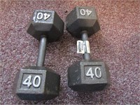 Set of 35 lb. He Weider Dumbbells