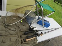 Fishing Lot-4 Fishing Pools(1 no reel), XL Vest,