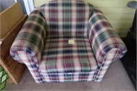 Plaid Upholstered Chair(Sign of Wear)