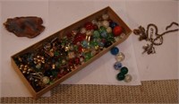 Jewelry Clasps, Beads, and a few Marbles