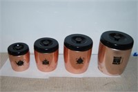 Vintage Copper Cannister Set
